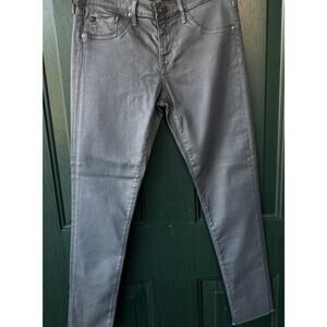 NWOT AG Farrah Skinny Jeans 27 Made in USA Gunmetal Coated Denim $225 MSRP
